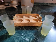 set 6 bicchierini da limoncello con vassoio in coccio. vintage