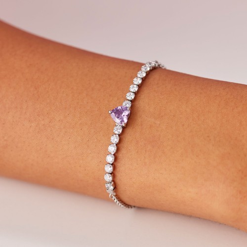 Bracciale donna cuore viola - bracciale,