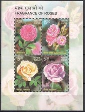 India 2007 Flussi Fragranza di Rose 4v M/S MNH (1)