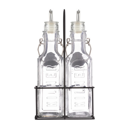 Glass oil jar set 2pcs - set,