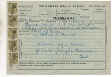 1966: TELEGRAMMA CON FRANCOB. ANNULLATI  CAMPI DI NORCIA (LINEARE)