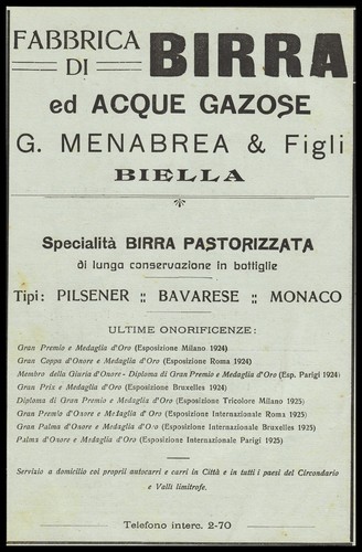 Pubblicita 1925 birra - pubblicita',