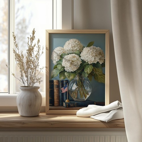 Quadro natura morta ortensia