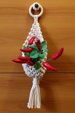 Cestino Magazzino Pensile Macramè Da Parete 100%  Cotone Home Decor Artigianale 