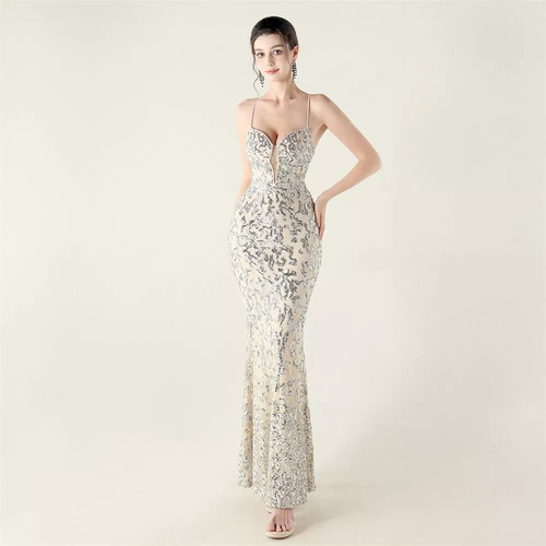 Abito champagne argento con - abito,