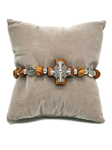 Bracciale legno ulivo icona - legno,