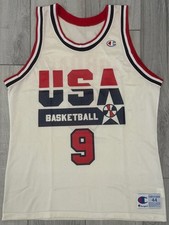 Michael Jordan USA basketball 1992 Champion white jersey NBA L 75x55cm