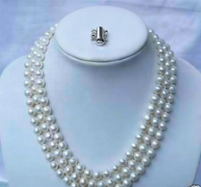 Collana 3 file AAA Akoya perle