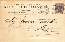 INTESTAZIONE PUBBLICITARIA MICHELE BIROLO FORNITURE INDUSTRIALI  TORINO 1921