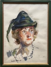 Acquerello Ritratto Donna Con