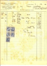 1930 SAN GIORGIO DI NOGARO (UD) Vincenzo MAURO - Fattura per ferramenta