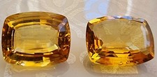 2X TOPAZIO IMPERIALE BRASILIANO  NATURALE, TAGLIO CUSCINO PER UN TOT DI 14,50ct 