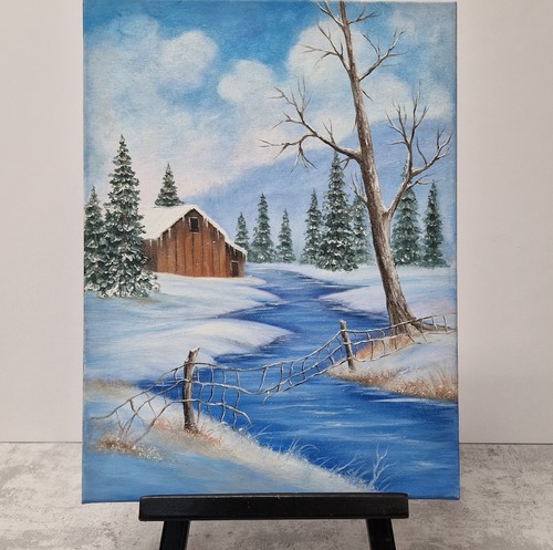 Paesaggio invernale con cabina