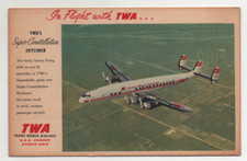 CARTOLINA VINTAGE: VEIVOLO, AEREO DI LINEA, AEROMOBILE, In flight with TWA