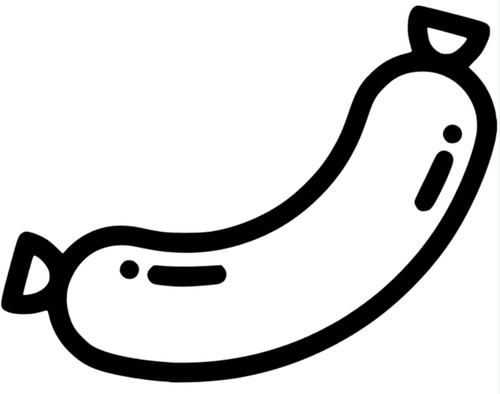 Hotdog salsiccia adesivo - salsiccia,