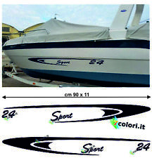 Coppia adesivi in vinile per imbarcazione nautica SX + DX barca MANO SPORT 24
