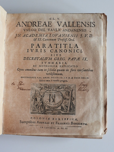 Del vaulx paratitla iuris - -,