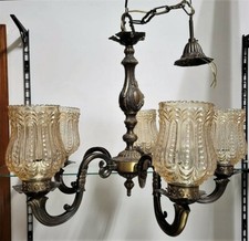 Lampadario ottone e vetro 5