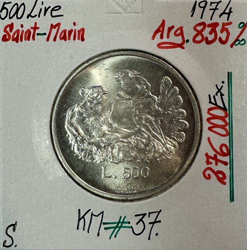 Saint marin 500 lire - 1974,