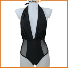 Costume da DONNA Intero Monokini Piscina NERO Bagno sexy Mare Sportivo rete moda