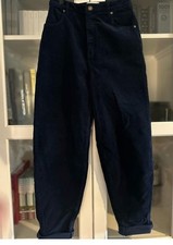 ROLLA'S SUPER HIGH RISE anni 80 BALLOON LEG GENIE blu navy corde pantaloni canna 26