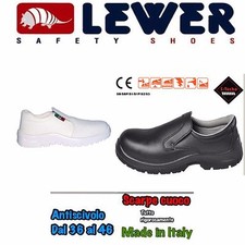 SCARPA-CUOCO MOCASSINO-CALZATURE CHEF CUCINA Antiscivolo BIANCO o NERO