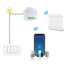 INTERRUTTORE PER LUCI TELECOMANDO PULSANTE SENZA FILI A MURO LAMPADE WIFI SMART