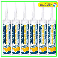 SILICONE BIANCO VERNICIABILE SARATOGA ACRILICO ADESIVO SIGILLANTE CARTUCCIA 30x