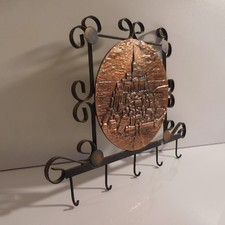 Scultura Incisione Rame Portachiavi Mont San Michel Fatto Mano PN Francia N2993