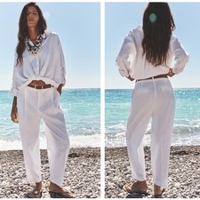 Pantalone ZARA lino cintura
