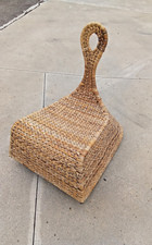 Sedia poltrona in rattan e vimini vintage