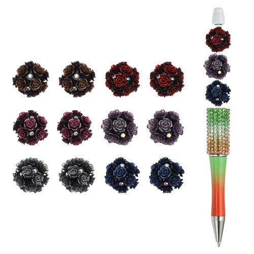 12pcs perline con cristalli - con,
