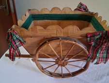 PICCOLO CARRETTO SICILIANO DECORATIVO IN LEGNO E BAMBU' VEDI DESCR