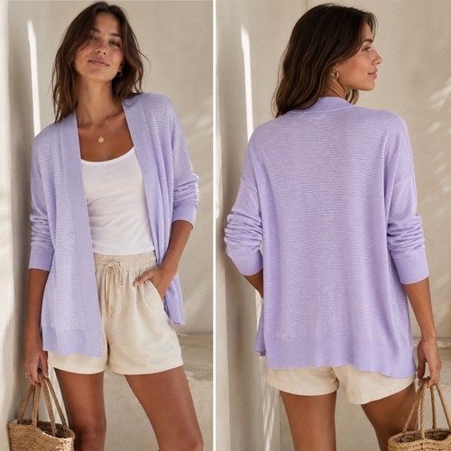 Cardigan gap slub maglia - cardigan,