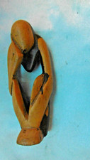 Wooden Thinker Figurine
