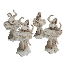 LOTTO 4 STATUINE BALLERINE PORCELLANA CAPODIMONTE VINTAGE DA COLLEZIONE FIGURINE