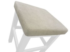Sgabello imbottito bianco in Pino per cucina, sala da pranzo etc. V-90.71-41WP
