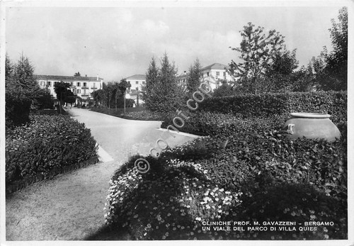 Cartolina bergamo villa quies - cartolina,