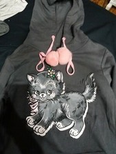 Iron Fist Pussycat Pussycat Hoodie Pastel Goth Gothic Cats Tattoo Punk S