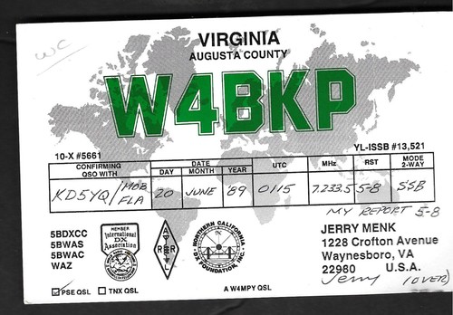 Scheda radio qsl - radio, cb
