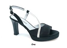 Scarpe donna sandali tacco alto plateau eleganti Vernissage 23680 raso nero PE24