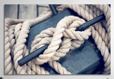 Nodo nautico blu navy tela o poster stampa casa spiaggia marinaio decorazione arte parete