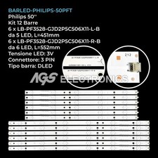 KIT 12 BARRE STRIP LED TV