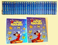 MAGIC ENGLISH DISNEY 26 VHS + 26 Fascicoli COMPLETA- De Agostini Junior 1997