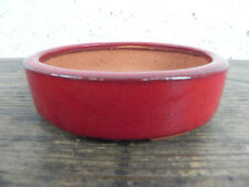 Vaso per Piante Bonsai Giapponese Con Marchio Marchiato Vasetto Japan Ovale Red