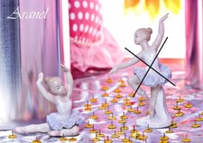 BOMBONIERA BALLERINA LUCIDA IN PORCELLANA COLORATA CELESTE SEDUTA CON TUTU