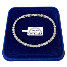 Finissimo Bracciale Tennis Acciaio Uomo Donna Braccialetto 3mm - 5mm Nero Bianco