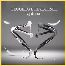 Porta borraccia in carbonio per mtb bici bicicletta portaborraccia nero bianco