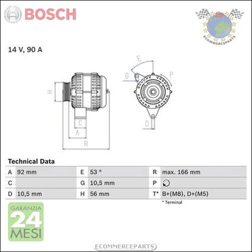 Alternatore bosch per mercedes - bosch,