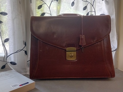 Vintage leather briefcase - , in